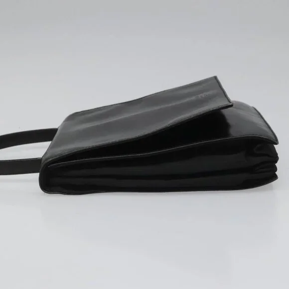 PRADA Hand Bag Nylon Leather Black Auth
